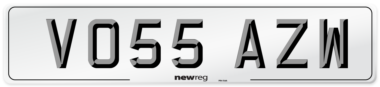 VO55 AZW Number Plate from New Reg